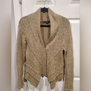 Fever heathered green and oatmeal Blazer style sweater with snaps
